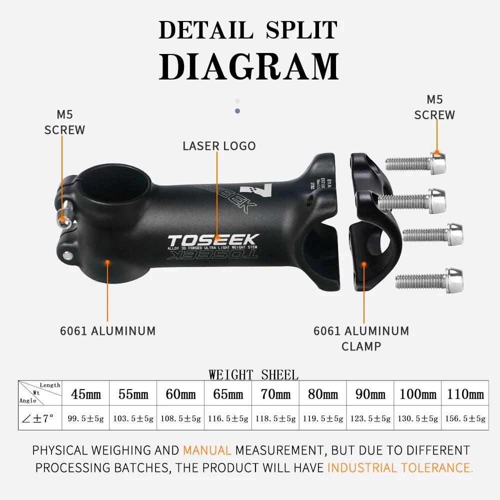 TOSEEK Siêu Nhẹ Nhôm Xe Đạp Th - đánh giá và giá Bike Stem Riser